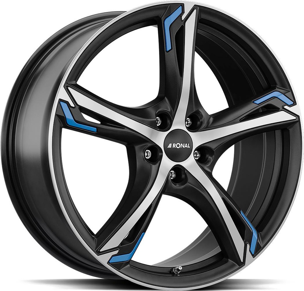 RONAL R62 BLUE JET BLACK MATT FRONT CUT 8.5x20 5/108 ET40 CB76